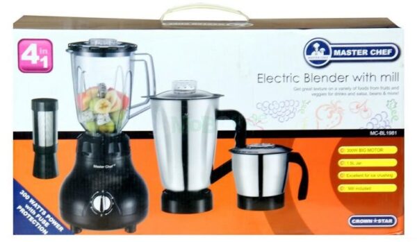 Master Chef Electric Stainless Blender With Mills